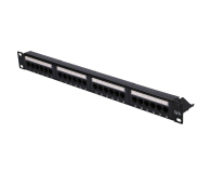 ExtraLink  Patchpanel 24p 19" 1U UTP 5e półka (czarna) - 1323247 - zdjęcie 1
